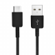 Cable de datos micro USB tipo C - 1 m - Negro (compatible con Android, a granel)