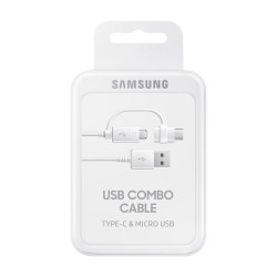 Samsung EP-DG930DWEGWW - Cable combinado Micro USB y tipo C - 1.5m - Blanco (Blister)