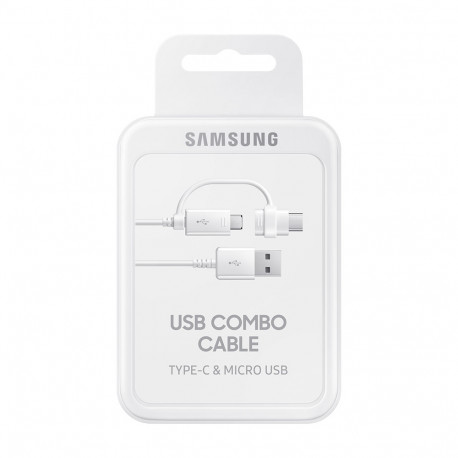 Samsung EP-DG930DWEGWW - Cable combinado Micro USB y tipo C - 1.5m - Blanco (Blister)