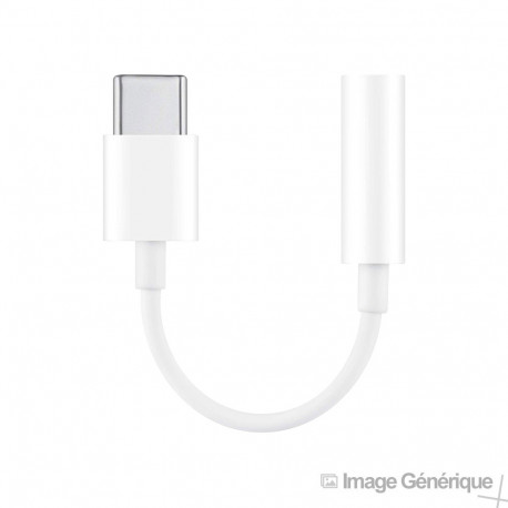 Adaptador USB tipo C (punta larga de 9 mm) a conector Jack 3.5mm - Blanco (a granel)