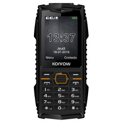 Konrow Stone Plus - Telefono antiurto certificato IP68 - 2,4'' - Dual Sim - Nero