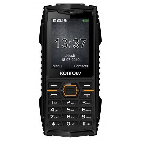 Konrow Stone Plus - IP68 gecertificeerde schokbestendige telefoon - 2.4'' - Dual Sim - Zwart