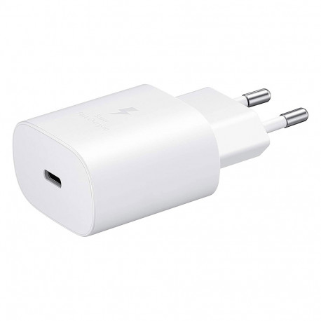 Samsung EP-TA800EB - Adaptador de Corriente USB Tipo C (25W, Carga Rápida, Blanco) - Original, Granel