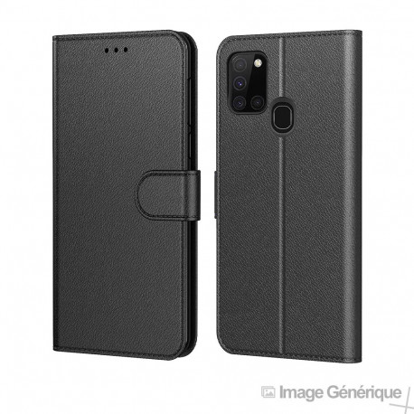 Kunstleer Flip Case voor Samsung Galaxy A21S - Zwart