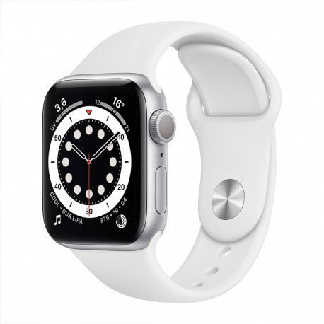 Apple Watch Series 6 (44mm, Sport Band GPS) White Strap