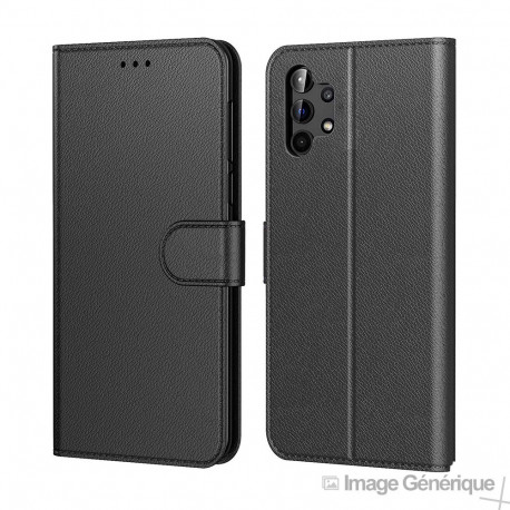 Funda con tapa de piel sintética para Samsung Galaxy A32 4G - Negro (a granel)