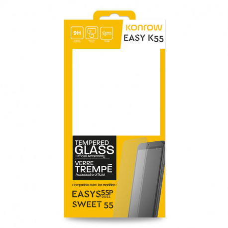 Tempered Glass For Konrow Easy K55 (Compatible Easy S55P 2021 and Sweet55 - 9H, 0.33mm )