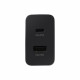 Samsung EP-TA220NBEGEU - Adaptador de Corriente USB Tipo C y USB A Duo - 35W, Negro (Embalaje Original)