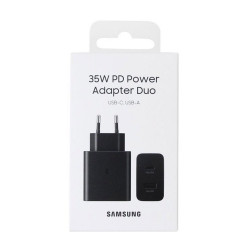 Samsung EP-TA220NBEGEU - Adaptador de Corriente USB Tipo C y USB A Duo - 35W, Negro (Embalaje Original)