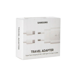 Samsung EP-TA800XBEGWW - Cargador de Red, Adaptador de Carga Rápida USB Tipo C 25W y Cable USB Tipo C - Blanco (Embalaje Origina