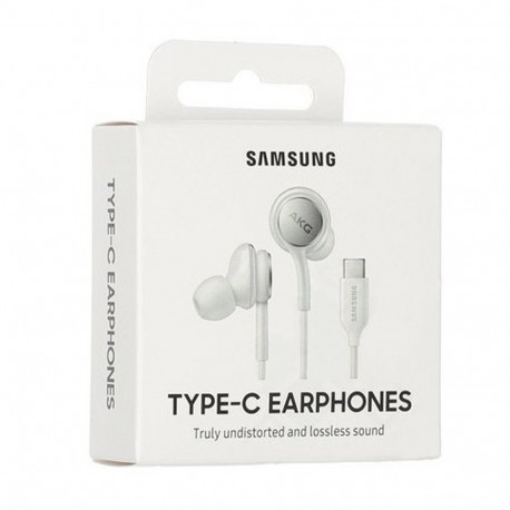 Samsung EO-IC100BWE - Auricolare In-Ear AKG - Connettore Tipo C, Bianco, Telecomando (Confezione Originale)