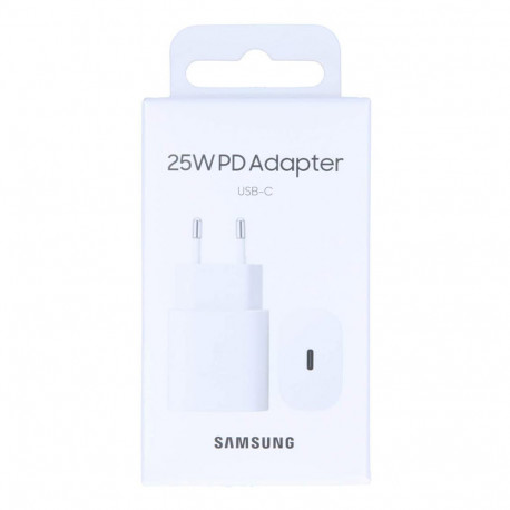 Samsung EP-TA800NWEGEU - Adattatore di alimentazione USB tipo C - 25 W, bianco (confezione originale)