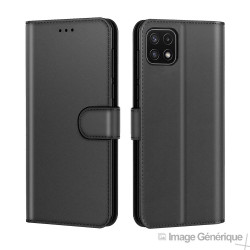 Funda con tapa de tela para Samsung Galaxy A22 - Negro (a granel)