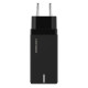 Doogee - Adaptador de Corriente 2 x USB Tipo C y 1 x USB (Carga Rápida 65W, ) - Negro (Blister)