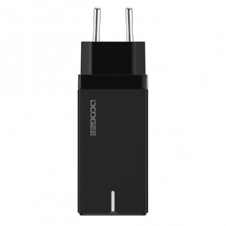 Doogee - Adaptador de Corriente 2 x USB Tipo C y 1 x USB (Carga Rápida 65W, ) - Negro (Blister)