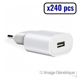 Universal USB Power Adapter - 2A - White (box of 240 pcs) - Bulk