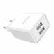 Konrow KC12AAW - Adattatore di alimentazione con 2 porte USB A - Ricarica rapida 12 W Bianco (compatibile, blister)