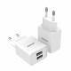 Konrow KC12AAW - 2 USB A-poort voedingsadapter - 12W snel opladen wit (compatibel, blister)