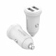 Konrow KCC12AAW - 2 USB Port Cigarette Lighter Adapter - 12W Fast Charging, White (Compatible, Blister)