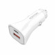 Konrow KCC20ACW - Cigarette Lighter Adapter 1 USB A Port & 1 USB Type C Port - 20W Fast Charging, White (Compatible, Blister)