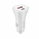 Konrow KCC20ACW - Cigarette Lighter Adapter 1 USB A Port & 1 USB Type C Port - 20W Fast Charging, White (Compatible, Blister)