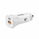 Konrow KCC20ACW - Cigarette Lighter Adapter 1 USB A Port & 1 USB Type C Port - 20W Fast Charging, White (Compatible, Blister)