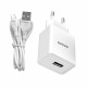 Konrow KK12AATC - Cargador de Red Completo (Adaptador USB 12W y Cable USB Tipo C Desmontable, 1m) Blanco (Compatible, Blister)