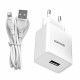 Konrow KK12AATL - Cargador de Red Completo (Adaptador USB 12W y Cable Lightning Desmontable, 1m) Blanco (Compatible, Blister)