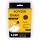 Konrow KK12AATL - Caricatore di rete completo (adattatore USB da 12 W e cavo Lightning rimovibile, 1 m) Bianco (compatibile, bli