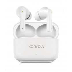 Konrow KTWSBT - Auriculares Bluetooth (10m, Blanco, Versión 5.2) - Embalaje Original