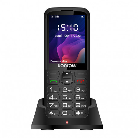 Konrow Senior 280 Next 4G (2.8'' - Dual Sim - Con stazione di ricarica) Nero