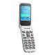 Doro 2880 4G (Clamshell con base de carga, pantalla dual) Negro/Blanco