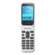 Doro 2880 4G (Clamshell con base de carga, pantalla dual) Negro/Blanco