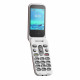 Doro 2880 4G (Clamshell con Base de Carga, Pantalla Dual) Rojo/Blanco