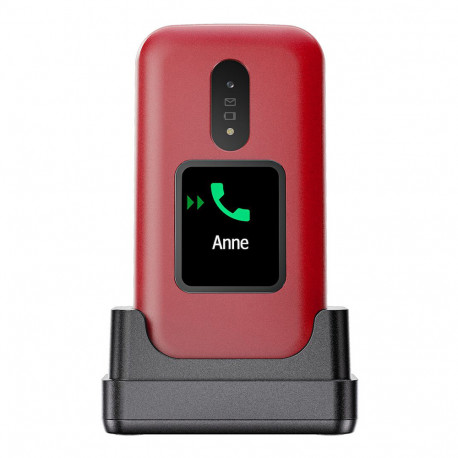 Doro 2880 4G (Flip with Charging Dock, Dual Screen) Red / White