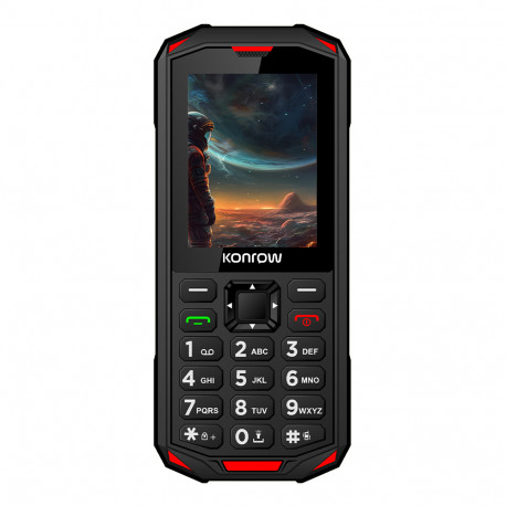 Konrow Stone Next (IP68 Certified Shockproof Phone - 2.4'' - Wifi Hotspot - 4G - Dual Sim) Black