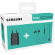 Samsung Starter Pack (caricabatterie TA800N da 25 W e auricolari AKG IC100B tipo C - Nero (confezione originale)