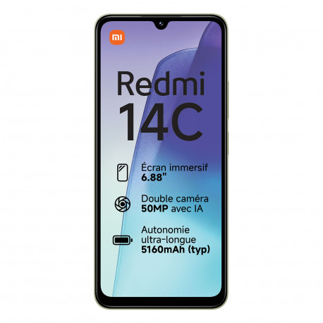 Xiaomi Redmi 14C (6.88'' - 128 Go, 6 Go RAM) Vert