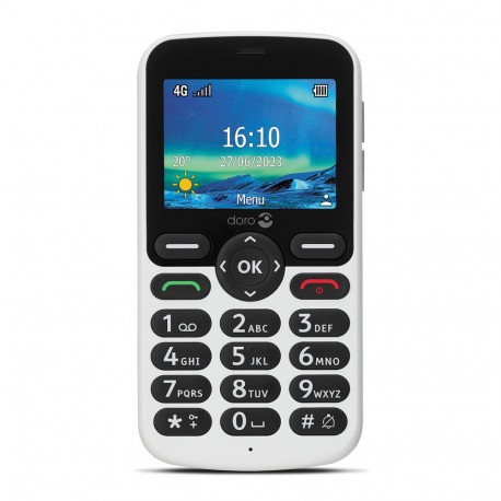 Doro 5860 (4G - Base de carga - Pantalla grande) Blanco/Negro