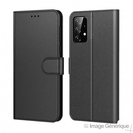 Faux Leather Flip Case for Samsung Galaxy A52 4G / 5G - Black (Bulk)