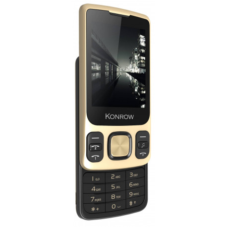 Konrow Slider - Teléfono deslizante - Pantalla 2.4'' - Dual Sim - Dorado